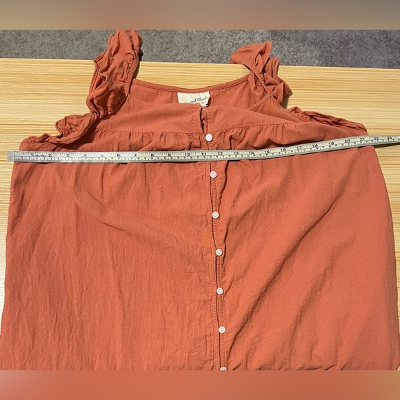 Universal Thread Rust Ruffle Strap Cotton Mini Dress Boho Cottagecore Fall - Picture 8 of 9